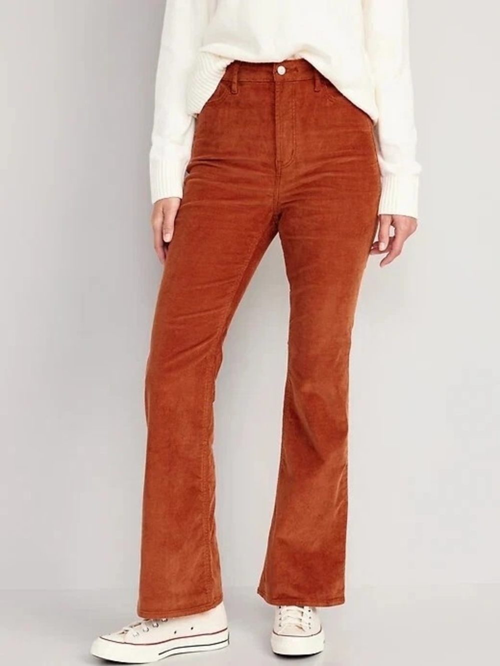 Old Navy Corduroy Flare Pants in Rust Brown